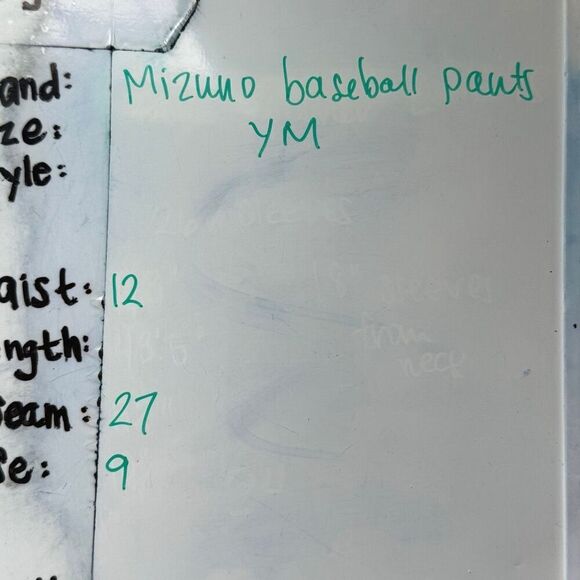 Mizuno Youth Select White Piped Baseball Pants Red Piping Straight Leg - Kids US - Picture 11 of 11